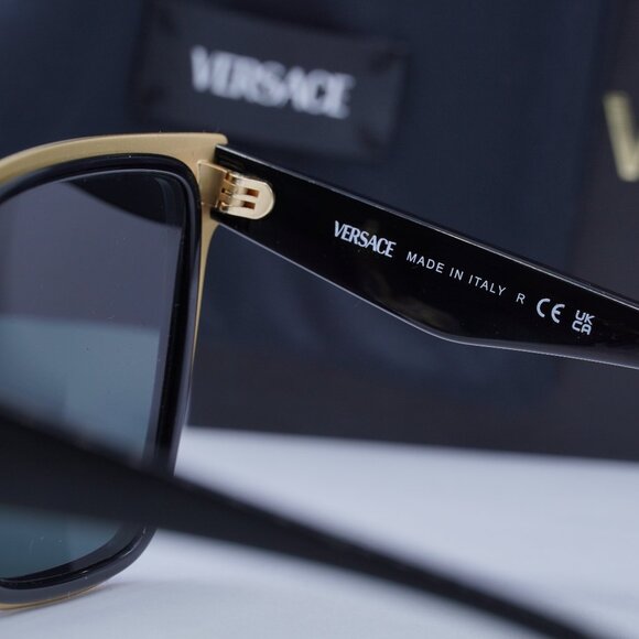 Versace VE2278D GB1/87 Square Sunglasses - Black/Gold/Grey main image 8